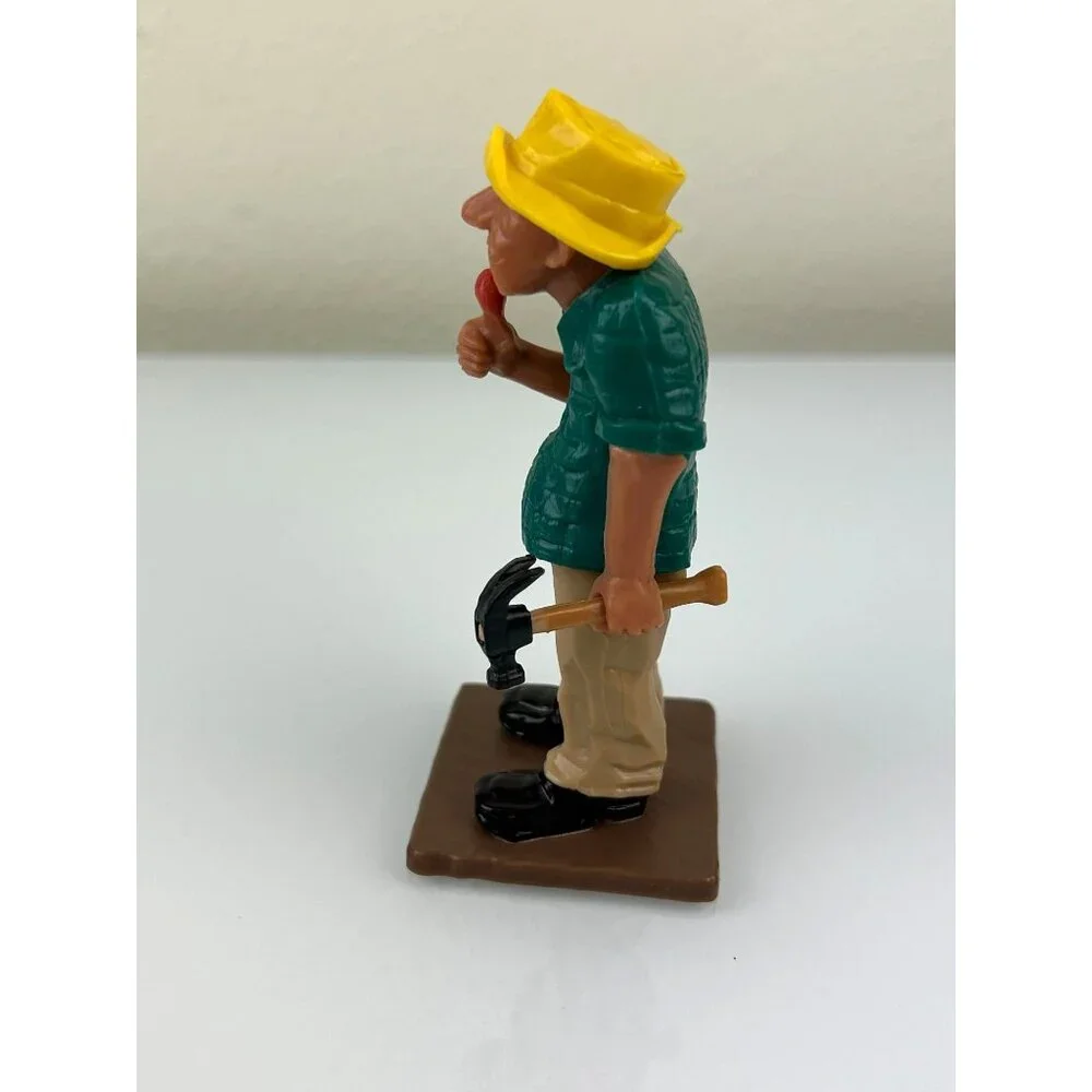 Wilton Old Man Hammer Big Thumb Cake Topper Plastic 1980 Figure Hong Kong VTG